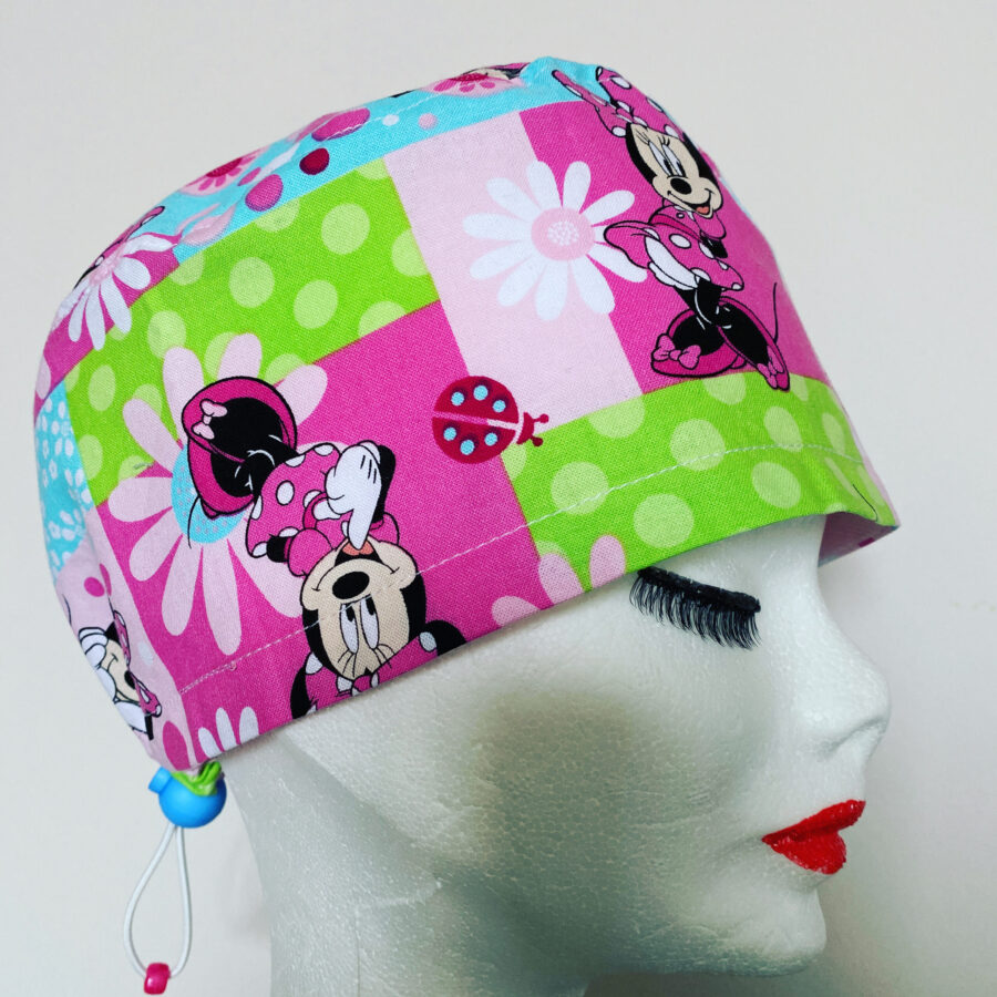 Cuffietta chirurgica  MINNIE FIORI VERDE ROSA  n 52
