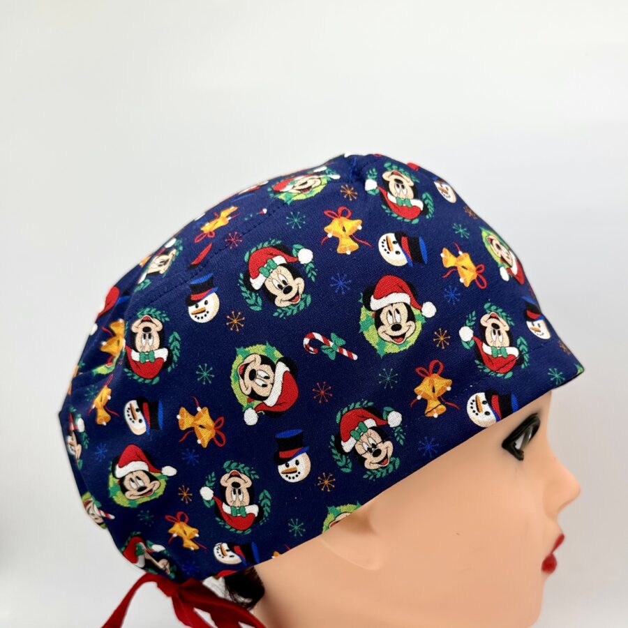 Cuffia chirurgica NATALE TOPOLINO SFONDO BLU  n 25N
