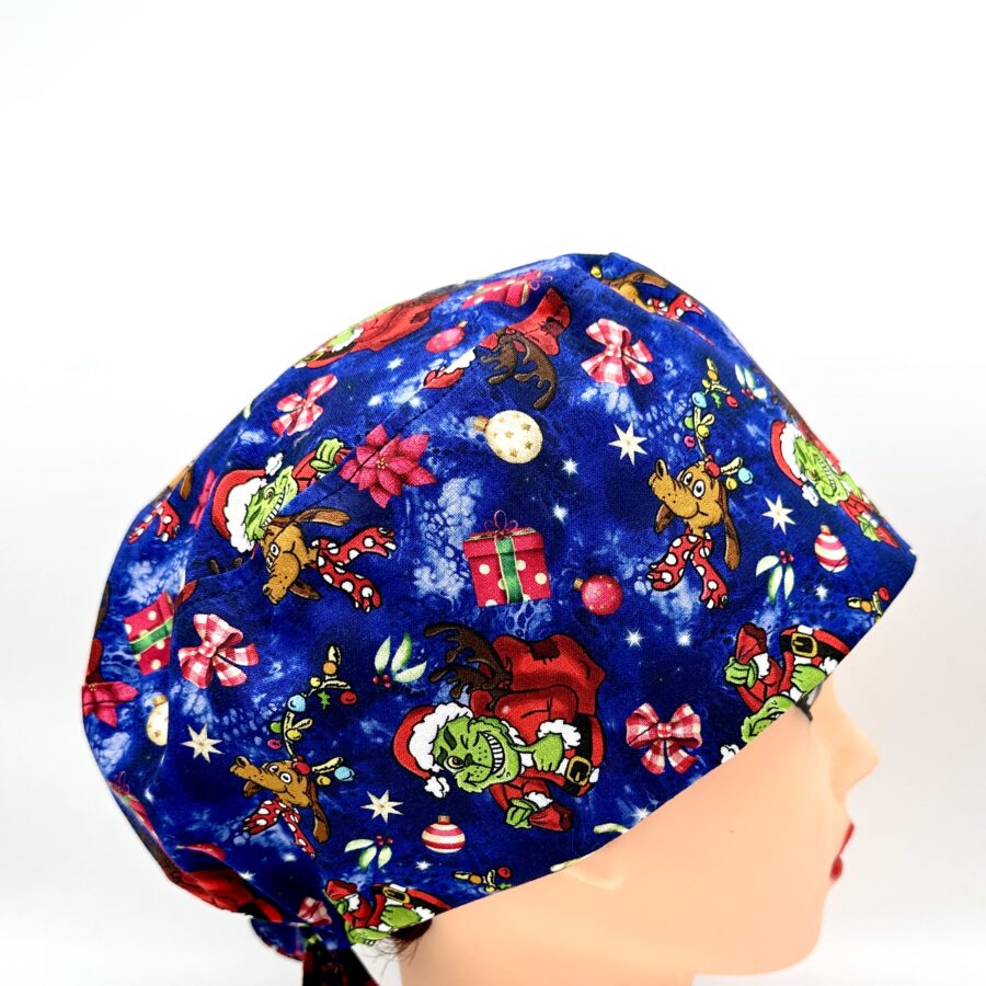 Cuffia chirurgica  NATALE GRINCH SFONDO BLU n. 30N