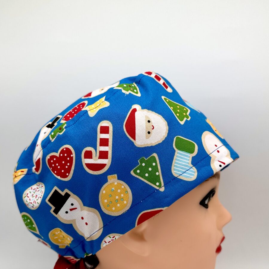 Cuffia chirurgica   NATALE SIMBOLI SFONDO AZZURRO n. 26N