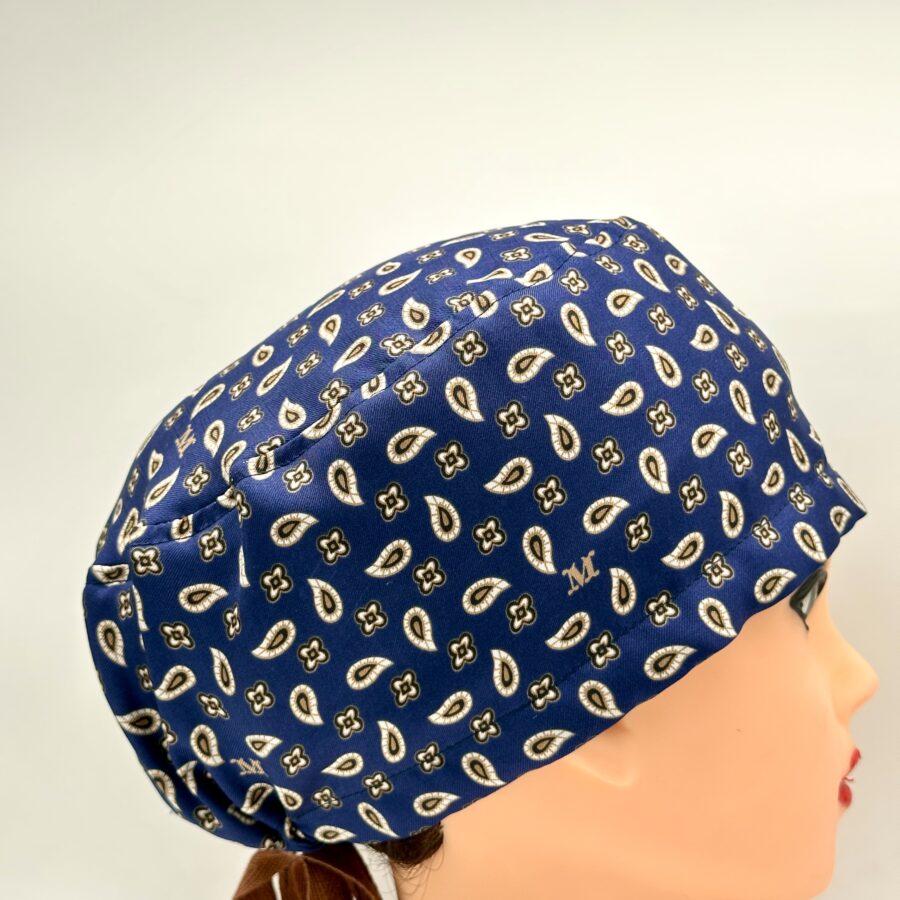 Cuffia chirurgica    Fantasie in seta Max Mara sfondo blu n 271